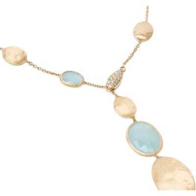 Collier Marco Bicego SIVIGLIA en or jaune, aigue-marine et diamants