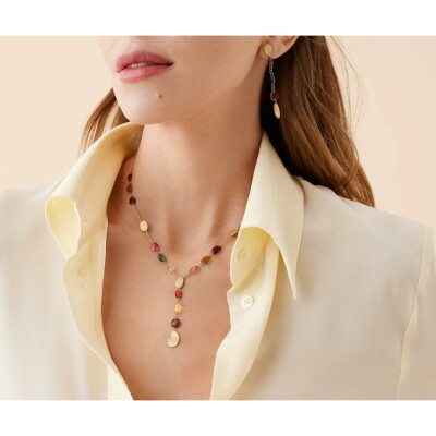 Collier Marco Bicego LUNARIA COLOR en or jaune, tourmaline et diamants