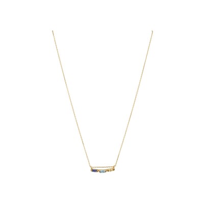 Collier Une A Une Crystal en laiton doré et zircons