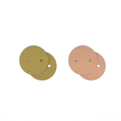 Cuir pour boucles d'oreilles Les Georgettes Pistache / Mochaccino, 25 mm
