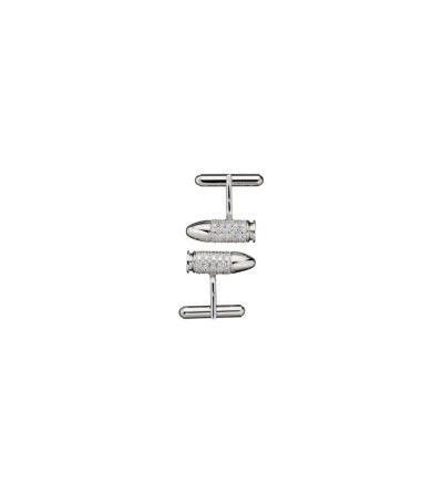 Boutons de manchette Akillis Bang Bang en or blanc et diamants