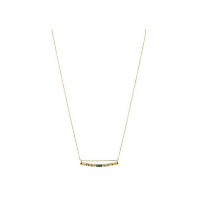 Collier Une A Une Crystal en laiton doré et zircons