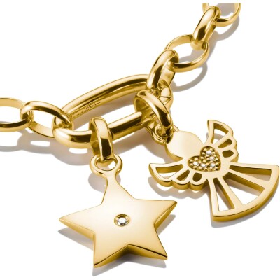 Pendentif Thomas Sabo Charm Club en argent, plaqué or et oxyde de zirconium