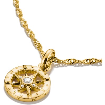 Pendentif Thomas Sabo Charm Club en argent, plaqué or et oxyde de zirconium