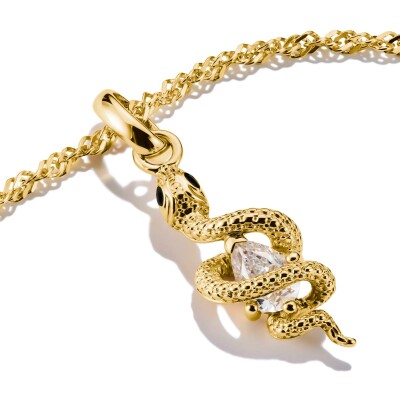 Pendentif Thomas Sabo Charm Club en argent, plaqué or, email et oxyde de zirconium