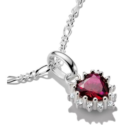 Pendentif Thomas Sabo Charm Club en argent, rubis synthétique et oxyde de zirconium