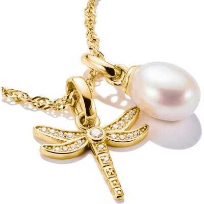 Pendentif Thomas Sabo Charm Club en argent, plaqué or et perle d'eau douce