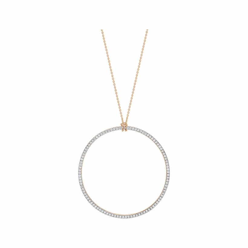 GINETTE NY CIRCLES necklace, rose gold and diamond