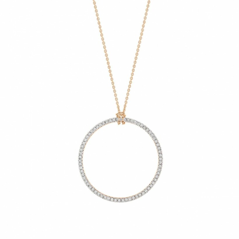 GINETTE NY baby CIRCLES necklace, rose gold and diamonds