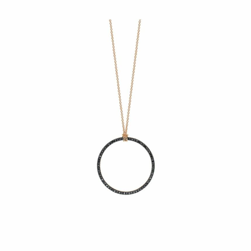 GINETTE NY BLACK DIA ICONS necklace, rose gold and black diamonds