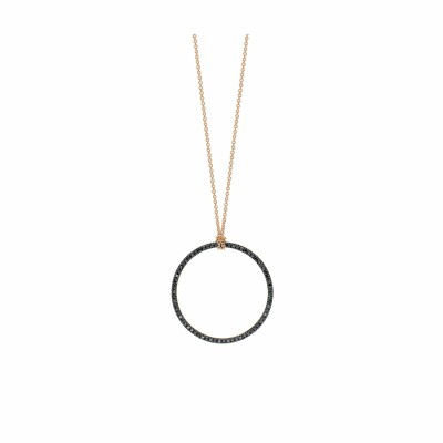 GINETTE NY BLACK DIA ICONS necklace, rose gold and black diamonds