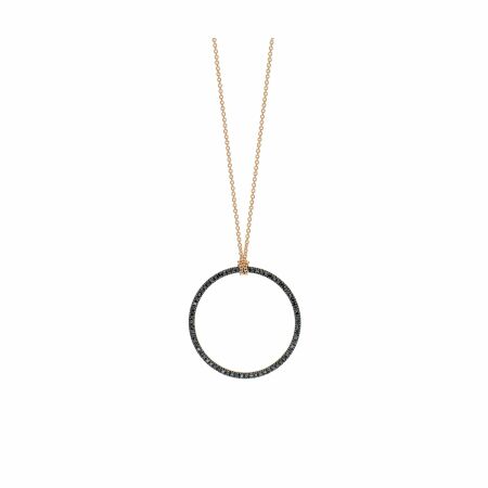 GINETTE NY BLACK DIA ICONS necklace, rose gold and black diamonds