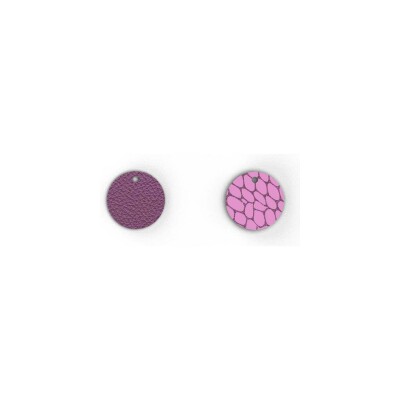 Cuir pour pendentif Les Georgettes Orchidée / Bubble Gum, 20 mm