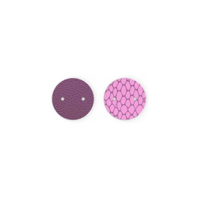 Cuir pour pendentif Les Georgettes Orchidée / Bubble Gum, 25 mm