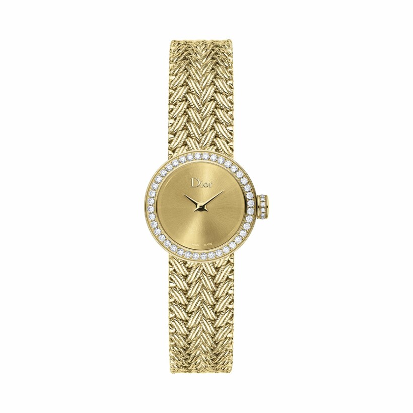 La Mini D de Dior Satine Tressée 19mm watch