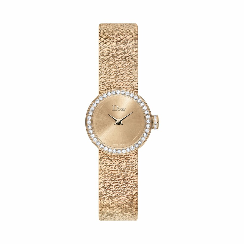La Mini D de Dior Satine or rose 19mm watch