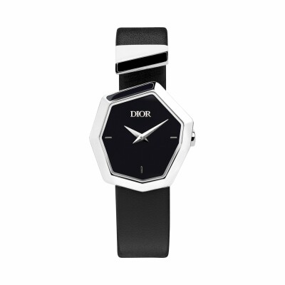 Montre Dior Gem Dior acier et nacre noire 155mm