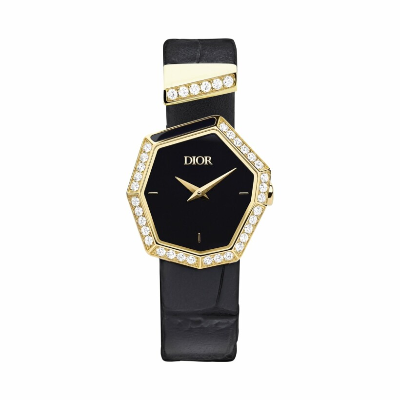 Dior Gem Dior or jaune, diamants et onyx 165mm watch