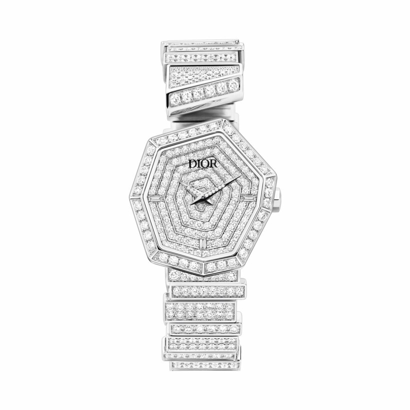 Dior Gem Dior or blanc et diamants 165mm watch