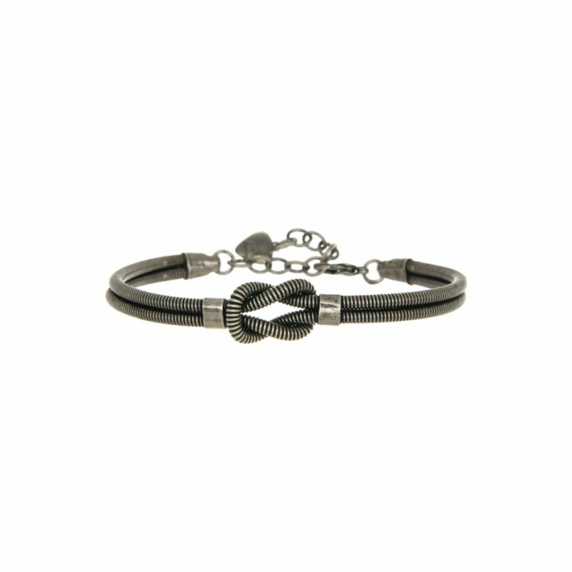 Bracelet Sing a Song noeud corde de basse argent vieilli