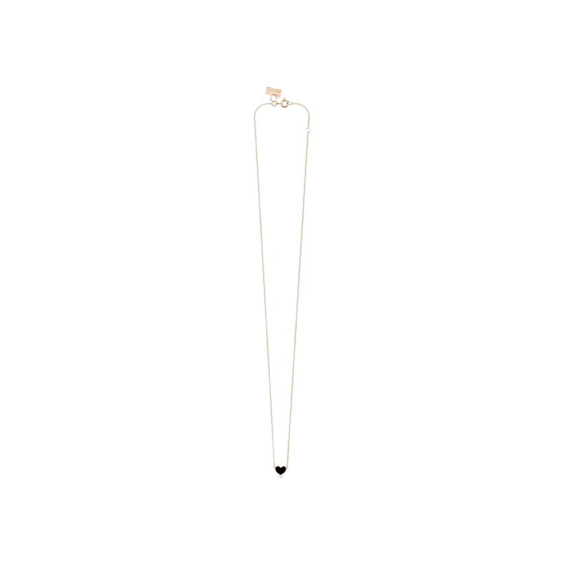 Collier Vanrycke Emoji Cœur en or rose et email