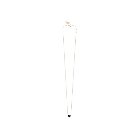 Collier Vanrycke Emoji Cœur en or rose et email