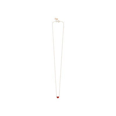 Collier Vanrycke Emoji Cœur en or rose et email