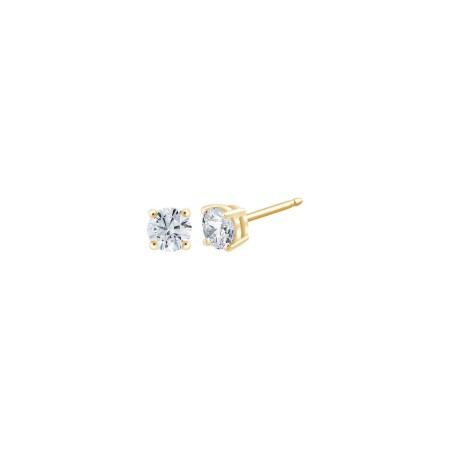 Boucles d'oreilles puces Delia en or jaune et diamants