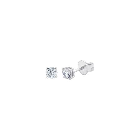 Boucles d'oreilles puces Delia en or blanc et diamants