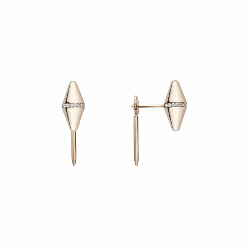 Heavenly Celest single earring, pink gold and diamonds, large size 