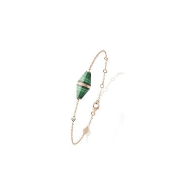 Bracelet Heavenly Celest en or rose, diamants et malachite, GM