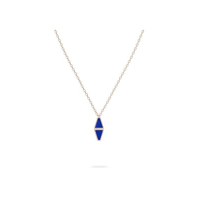 Collier Heavenly Celest en or rose, diamants et lapis lazuli, GM
