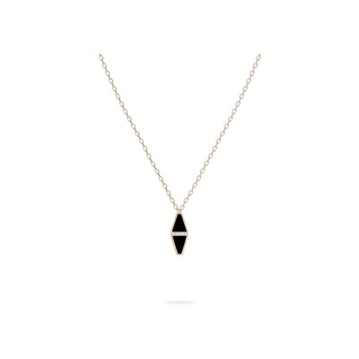 Collier Heavenly Celest en or rose, diamants et onyx, GM