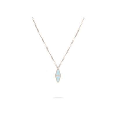 Collier Heavenly Celest en or rose, diamants et turquoise, GM