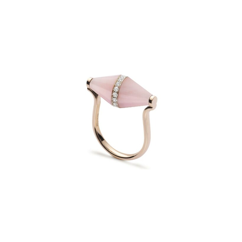 Heavenly Celest ring, pink gold and diamonds, large size