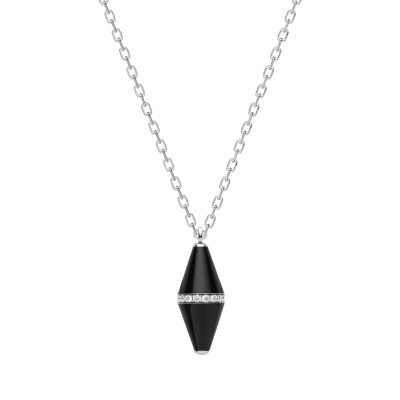 Pendentif Heavenly Celest XL en or blanc, onyx et diamants