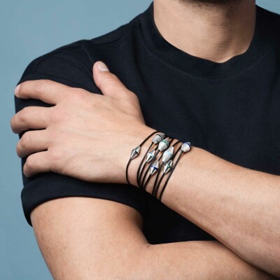 Bracelet Heavenly Celest en platine et turquoise, XL