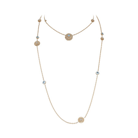 Collier Barth Monte-Carlo Oursin en or rose et aigue-marine