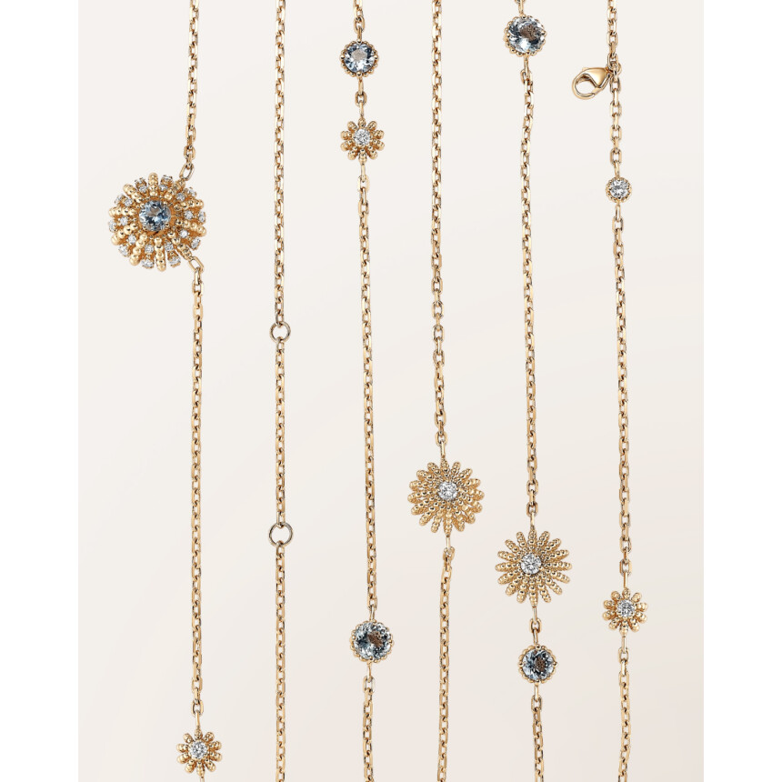 Barth Monte-Carlo Oursin necklace, rose gold and aquamarine