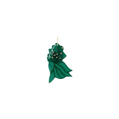 Charm Ginette NY CHARMS Goldfish en or rose et agate verte