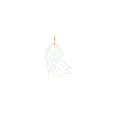 Charm Ginette NY CHARMS Goldfish en or rose et nacre blanche