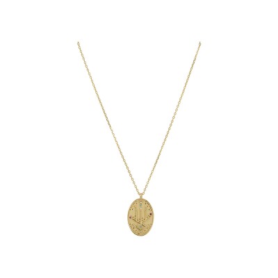 Collier Une A Une Majorelle Blue en laiton doré