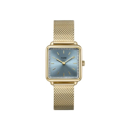 Coffret de montre Cluse La Tétragone Mesh Watch & Chain Bracelet, Gold Colour