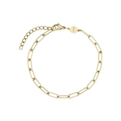 Coffret de montre Cluse La Tétragone Watch Steel, Black & Paperclip Chain Bracelet, Gold Colour