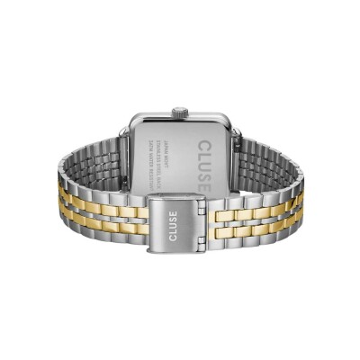 Coffret de montre Cluse La Tétragone Watch Steel, Two-Tone & Double Chain Bracelet, Silver Colour