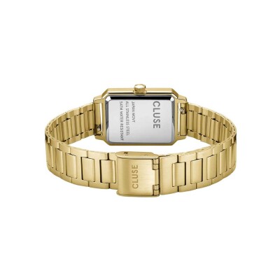 Coffret de montre Cluse Fluette Watch Steel, Green & Round Chain Bracelet, Gold Colour