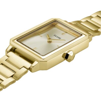 Coffret de montre Cluse Fluette Watch Steel & Double Chain Bracelet, Full Gold Colour