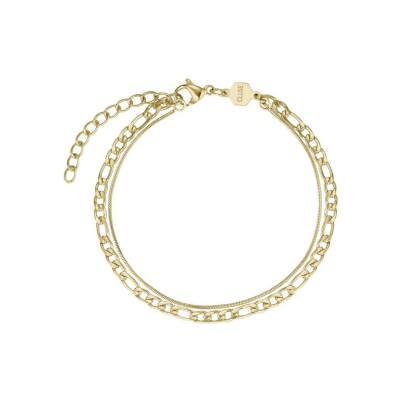 Coffret de montre Cluse Fluette Watch Steel & Double Chain Bracelet, Full Gold Colour