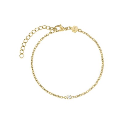 Coffret de montre Cluse Fluette Watch Steel, White Stones & Zircon Bracelet, Gold Colour