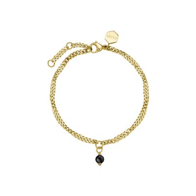 Coffret de montre Cluse Féroce Mini Watch Steel, Black & Chain Bracelet, Gold Colour